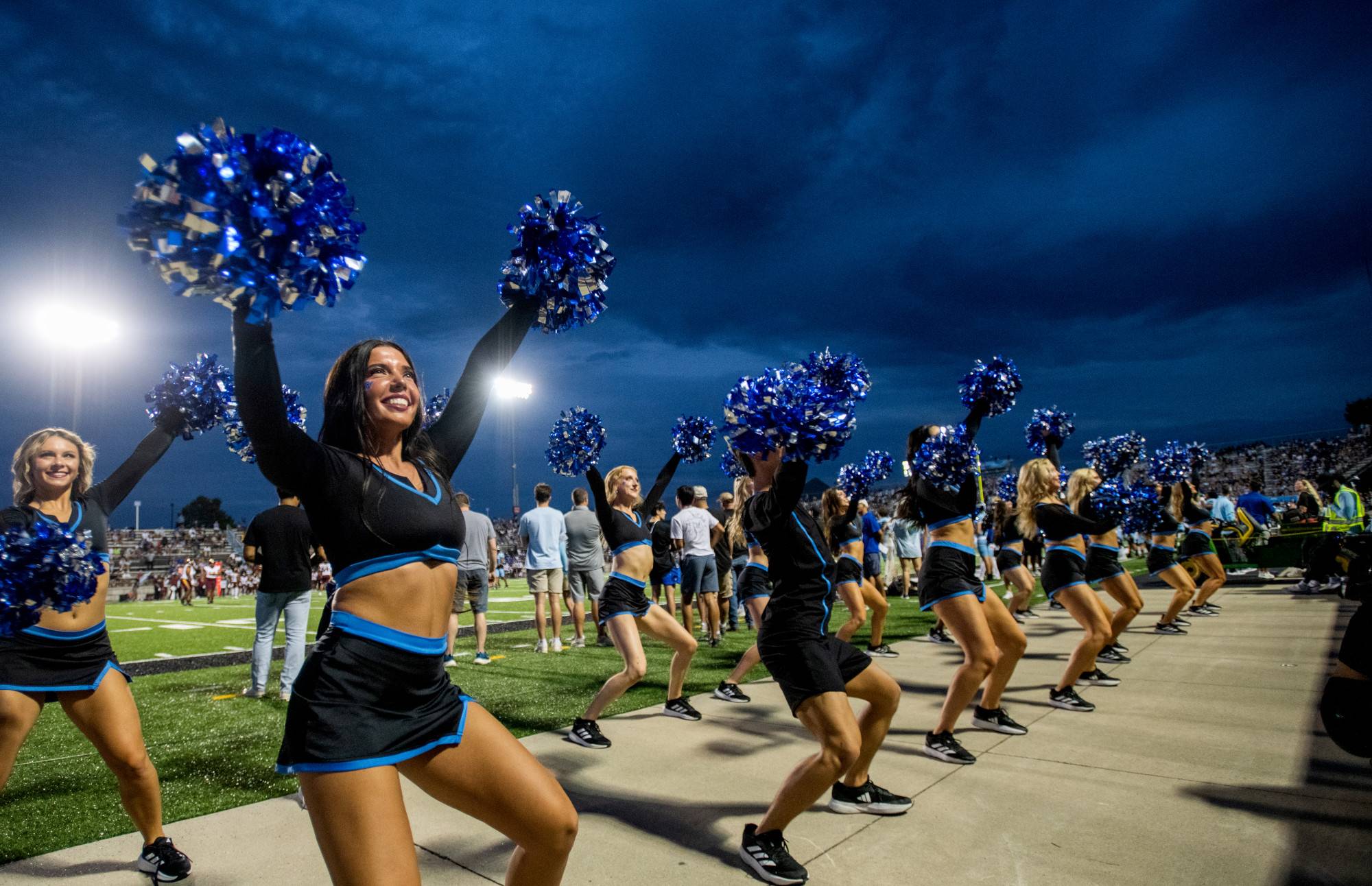 GVSU Dance Team cheers on the Lakers during a football game